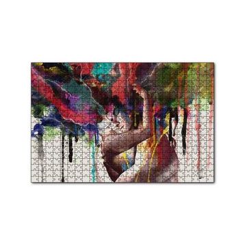 Cakapuzzle Romantik Çift Suluboya Efektli 120 Parça Ahşap Puzzle