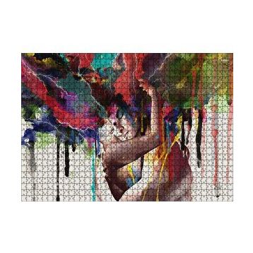 Cakapuzzle Romantik Çift Suluboya Efektli 120 Parça Ahşap Puzzle