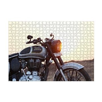 Cakapuzzle Royal Enfield Siyah Gri Motorsiklet 120 Parça Ahşap Puzzle