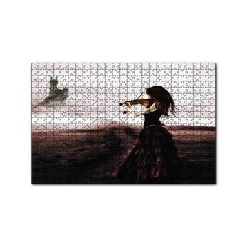 Cakapuzzle Rüyadaki Kemancı Kadın Soyut 120 Parça Ahşap Puzzle