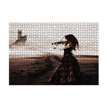 Cakapuzzle Rüyadaki Kemancı Kadın Soyut 120 Parça Ahşap Puzzle