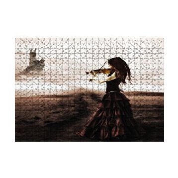 Cakapuzzle Rüyadaki Kemancı Kadın Soyut 120 Parça Ahşap Puzzle