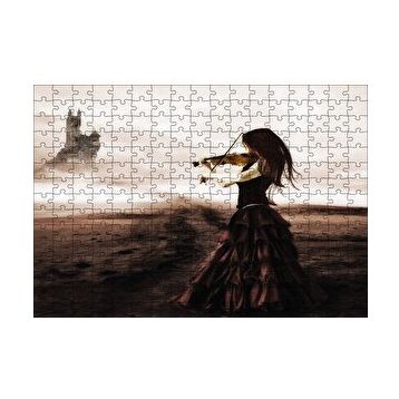 Cakapuzzle Rüyadaki Kemancı Kadın Soyut 120 Parça Ahşap Puzzle