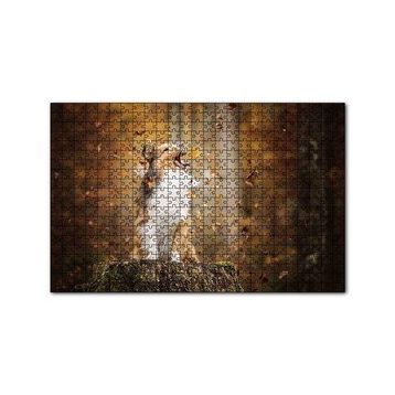 Cakapuzzle Rüzgarla Kavga Eden Köpekçik 120 Parça Ahşap Puzzle