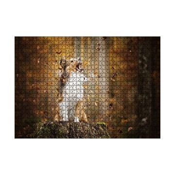 Cakapuzzle Rüzgarla Kavga Eden Köpekçik 120 Parça Ahşap Puzzle