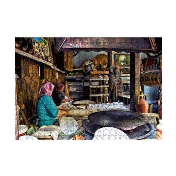 Cakapuzzle Sacda Ekmek Yapan Kadınlar 120 Parça Ahşap Puzzle