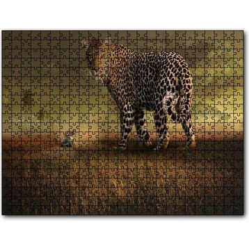 Cakapuzzle Safaride Turistler ve Dev Leopar Illüstrasyon 255 Parça Puzzle