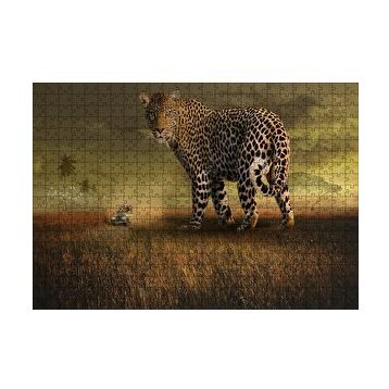 Cakapuzzle Safaride Turistler ve Leopar Kompozisyon 120 Parça Ahşap Puzzle
