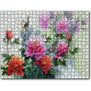 Cakapuzzle Şakayık Çiçeği Ve Kuşlar 120 Parça Ahşap Puzzle