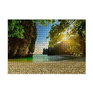 Cakapuzzle Saklı Sahilde Günbatımı 120 Parça Ahşap Puzzle