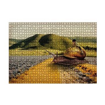 Cakapuzzle Salyangoz Kız Doğa Yol Soyut 120 Parça Ahşap Puzzle