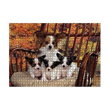 Cakapuzzle Sandalyede Yavru Köpekler 120 Parça Ahşap Puzzle
