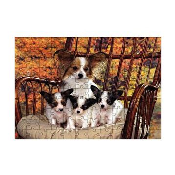 Cakapuzzle Sandalyede Yavru Köpekler 120 Parça Ahşap Puzzle