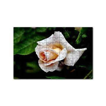 Cakapuzzle Sarı Beyaz Gül Yakın Çekim 120 Parça Ahşap Puzzle