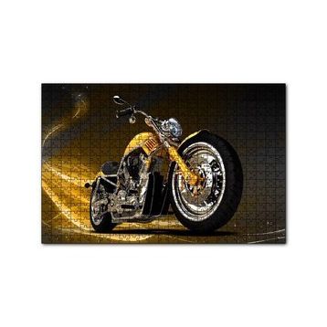 Cakapuzzle Sarı Chopper Motorsiklet 120 Parça Ahşap Puzzle