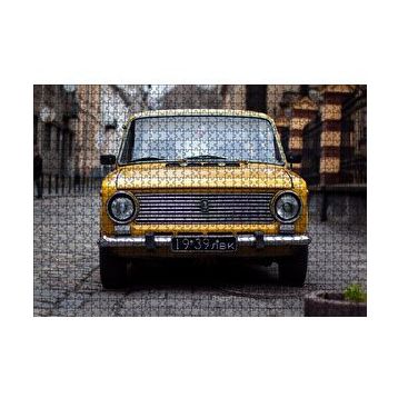 Cakapuzzle Sarı Lada Otomobil 120 Parça Ahşap Puzzle