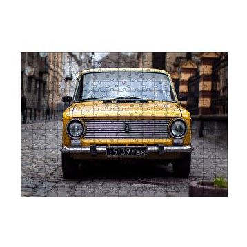 Cakapuzzle Sarı Lada Otomobil 120 Parça Ahşap Puzzle