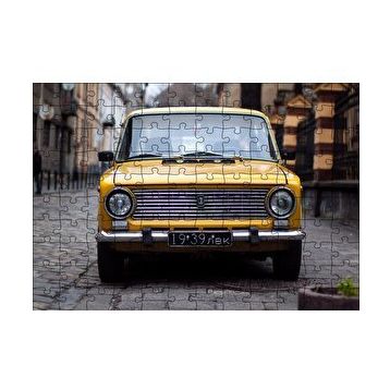 Cakapuzzle Sarı Lada Otomobil 120 Parça Ahşap Puzzle