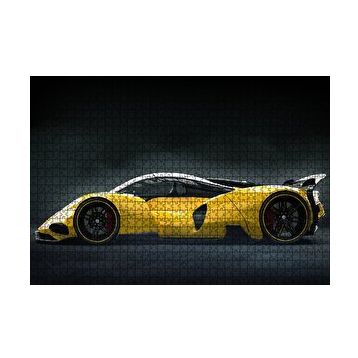 Cakapuzzle Sarı Lamborghini Yan Görünüş 120 Parça Ahşap Puzzle