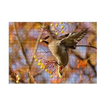 Cakapuzzle Sarı Meyveli Ağaç ve Sevimli Kuş 120 Parça Ahşap Puzzle