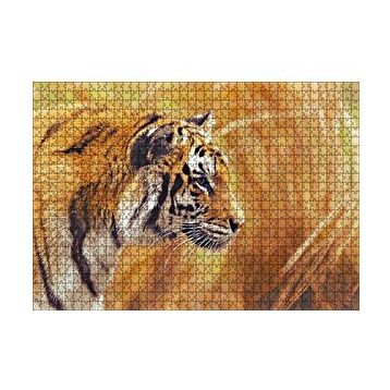 Cakapuzzle Sarı Otların Arasındaki Kaplan 120 Parça Ahşap Puzzle