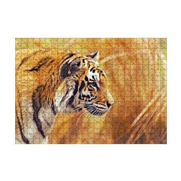 Cakapuzzle Sarı Otların Arasındaki Kaplan 120 Parça Ahşap Puzzle