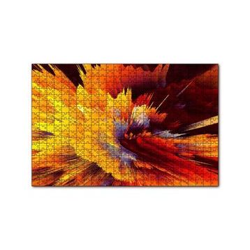 Cakapuzzle Sarı Patlama Dijital Sanat 120 Parça Ahşap Puzzle