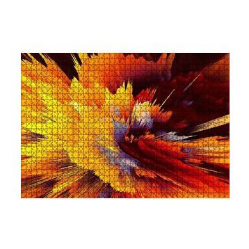 Cakapuzzle Sarı Patlama Dijital Sanat 120 Parça Ahşap Puzzle