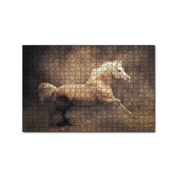 Cakapuzzle Sarı Renk Koşan At Görseli 120 Parça Ahşap Puzzle