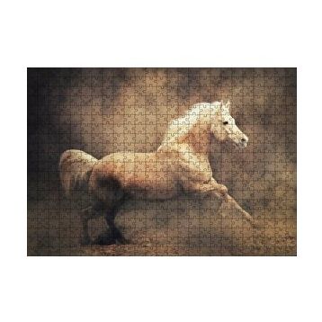 Cakapuzzle Sarı Renk Koşan At Görseli 120 Parça Ahşap Puzzle