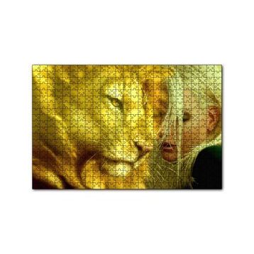Cakapuzzle Sarı Saçlı Kız ve Aslan 120 Parça Ahşap Puzzle