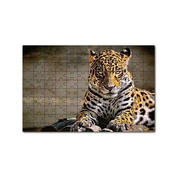 Cakapuzzle Sarı Siyah Beyaz Karışımlı Leopar Görseli 120 Parça Ahşap Puzzle