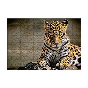 Cakapuzzle Sarı Siyah Beyaz Karışımlı Leopar Görseli 120 Parça Ahşap Puzzle