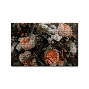 Cakapuzzle Sarı Turuncu Beyaz Çiçekler 120 Parça Ahşap Puzzle
