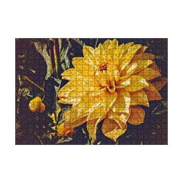 Cakapuzzle Sarı Yıldız Çiçeği Yakın Çekim 120 Parça Ahşap Puzzle