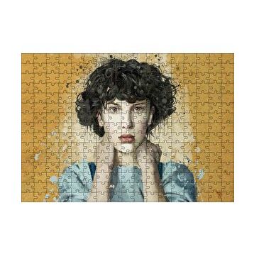 Cakapuzzle Sarı Zemin Duvar Boyama Kadın Portre 120 Parça Ahşap Puzzle