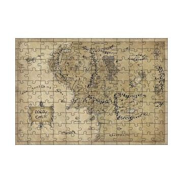 Cakapuzzle Sauron Gözünde Orta Dünya Haritası Mordor 120 Parça Ahşap Puzzle