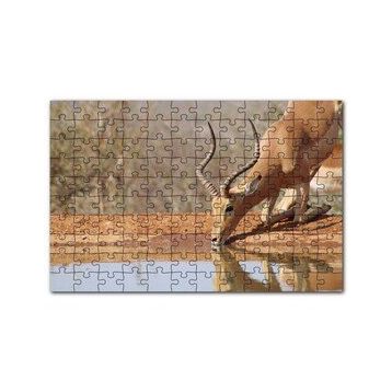 Cakapuzzle Savanada Diz Çökmüş Su İçen İmpala 120 Parça Ahşap Puzzle