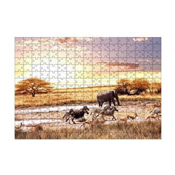 Cakapuzzle Savanada Filler Zebralar ve Antiloplar 120 Parça Ahşap Puzzle