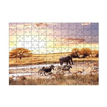 Cakapuzzle Savanada Filler Zebralar ve Antiloplar 120 Parça Ahşap Puzzle
