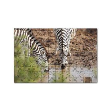 Cakapuzzle Savanada Su İçen Zebralar 120 Parça Ahşap Puzzle