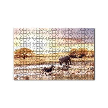 Cakapuzzle Savanada Su Kenarındaki Hayvanlar 120 Parça Ahşap Puzzle