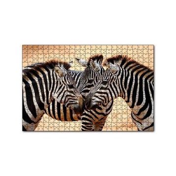 Cakapuzzle Savanada Üç Kafadar Zebra Yakın Plan 120 Parça Ahşap Puzzle