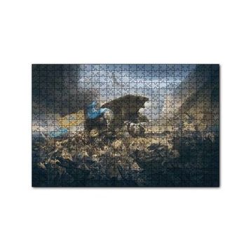 Cakapuzzle Savaş Alanında Savaşçılar ve Dev Ayı 120 Parça Ahşap Puzzle