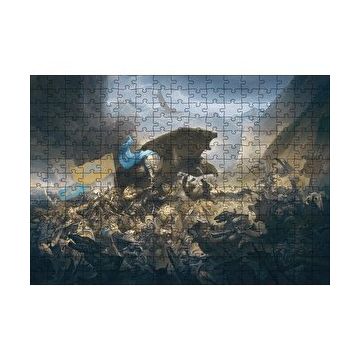 Cakapuzzle Savaş Alanında Savaşçılar ve Dev Ayı 120 Parça Ahşap Puzzle