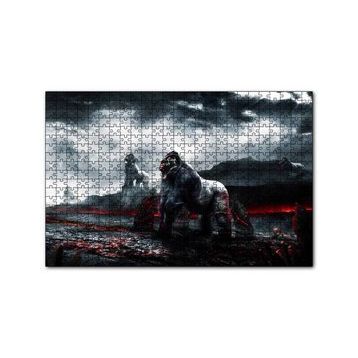 Cakapuzzle Savaşçı Goriller ve Lav Denizi 120 Parça Ahşap Puzzle