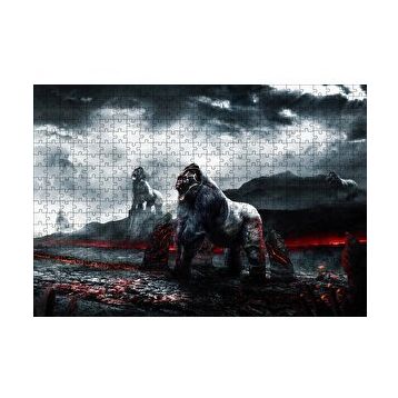 Cakapuzzle Savaşçı Goriller ve Lav Denizi 120 Parça Ahşap Puzzle
