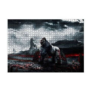 Cakapuzzle Savaşçı Goriller ve Lav Denizi 120 Parça Ahşap Puzzle