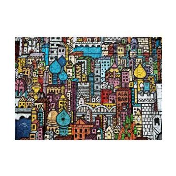 Cakapuzzle Şehir Motifleri Duvar Boyama 120 Parça Ahşap Puzzle