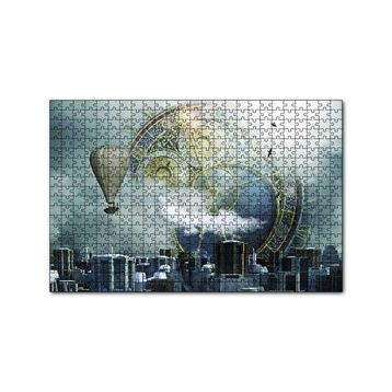Cakapuzzle Şehir Saat Balon Fantastik 120 Parça Ahşap Puzzle